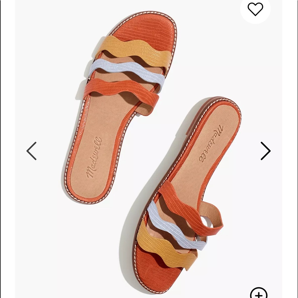 Madewell The Wave Slide Sandal in Colorblock Lizard